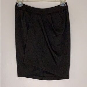 Yoana Baraschi Anthropologie Grey Tulip Skirt Faux Wrap knee length women’s 8